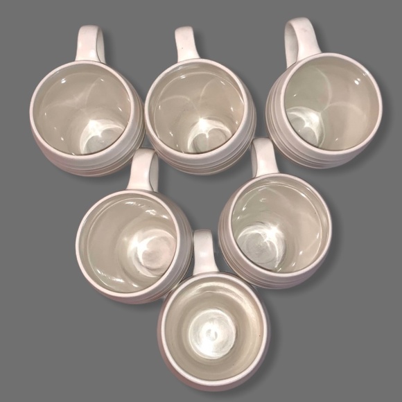 Mikasa Dining Preowned Mikasa Swirl White Coffee Mug Set Of 6